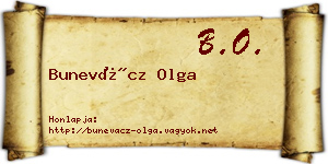 Bunevácz Olga névjegykártya
